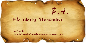 Páskuly Alexandra névjegykártya